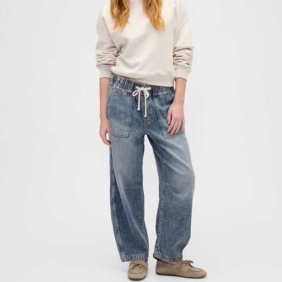 GAP Denim - Gap SuperSoft Pull-On Wide-Leg Jeans